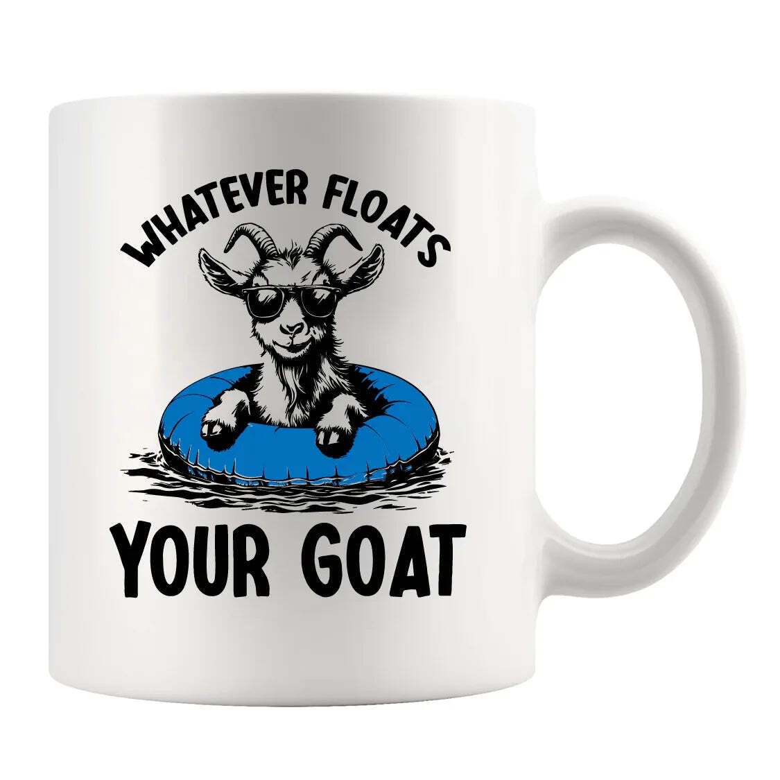 Panvola Whatever Floats Your Goat Funny Lover Gifts for Women Men Farmer Gifts Farming Animal Ceramic Mug 11 oz White