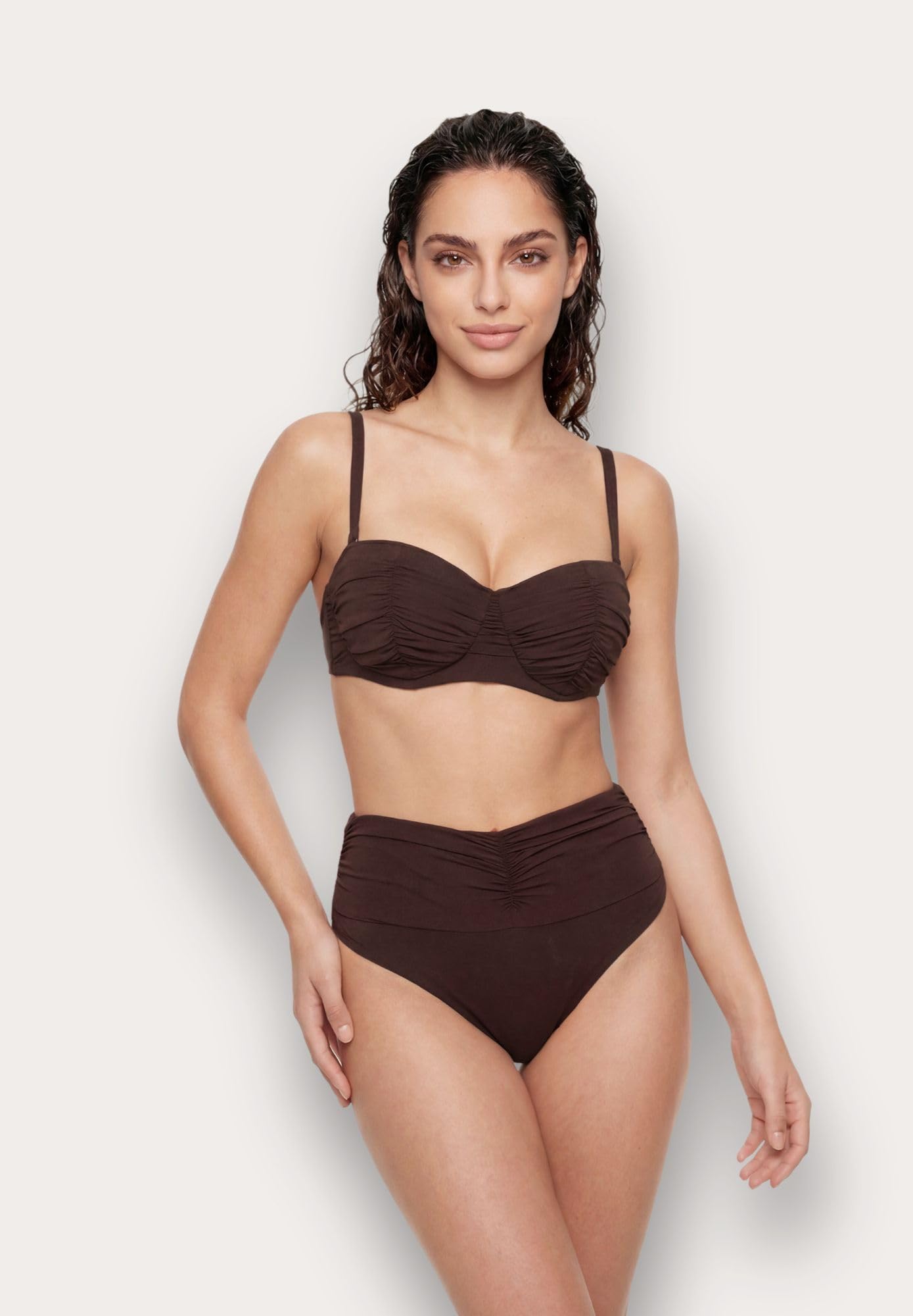 YAMAMAY - Bikini Parte Alta a Fascia con Ferretto, leggeremente Imbottito, Donna, Iconic, Denim, monocromo
