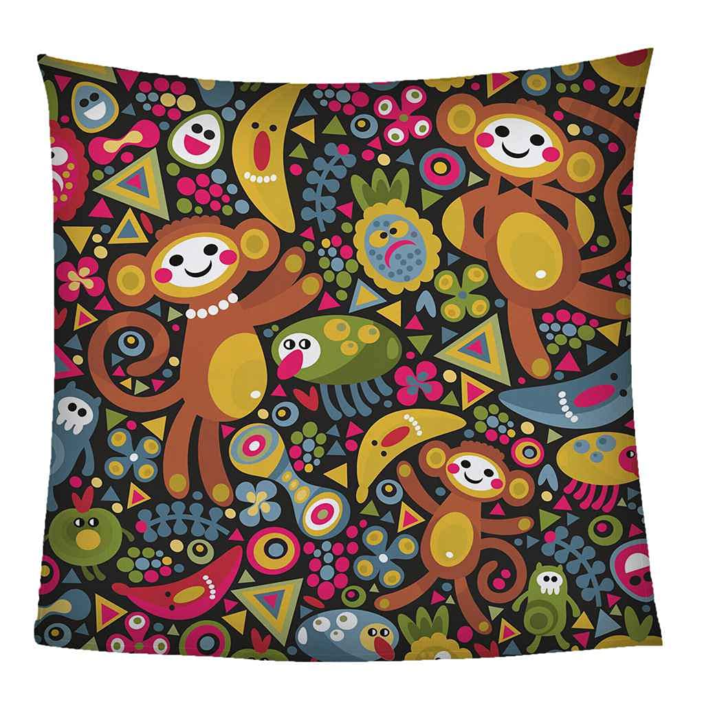 Couverture flanelle douce et canapé lit : plaid microfibre singe 150x200