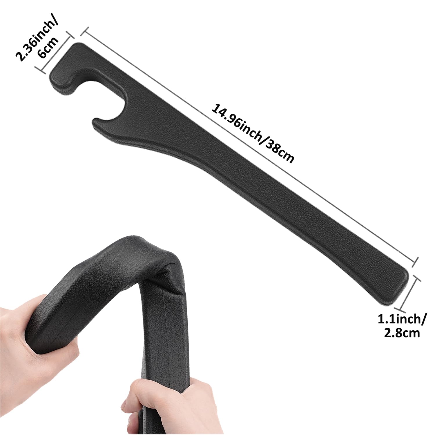 2-Pack Car Seat Gap Filler - Flexible Organizer To Stop Phone, Keys, Glasses From Falling Between Seat & Console (Black) - View #4
