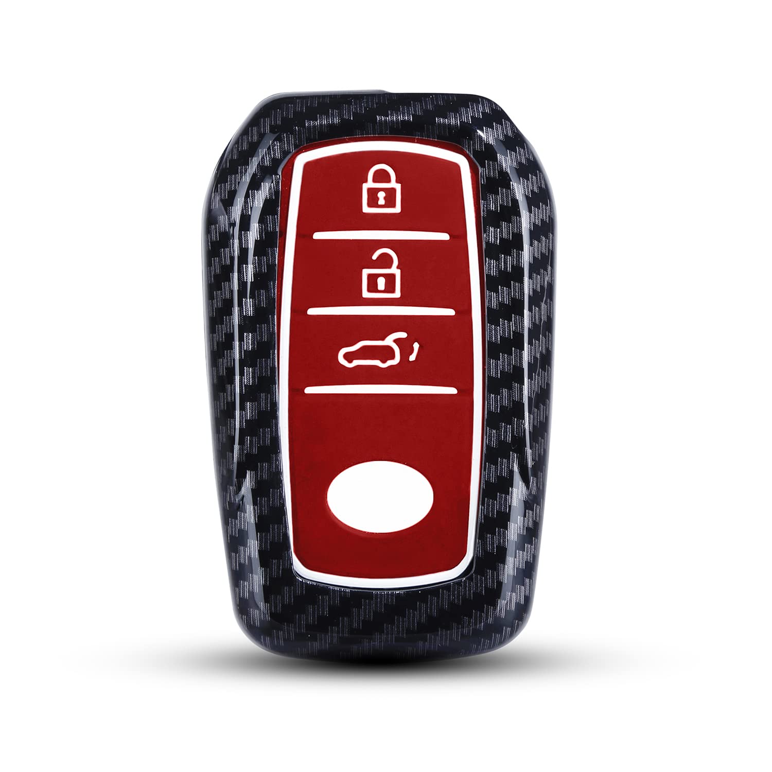 JVCV® Hard Case Key Cover Compatible with Toyota Innova Crysta & Fortuner Smart Key (Carbon Red)