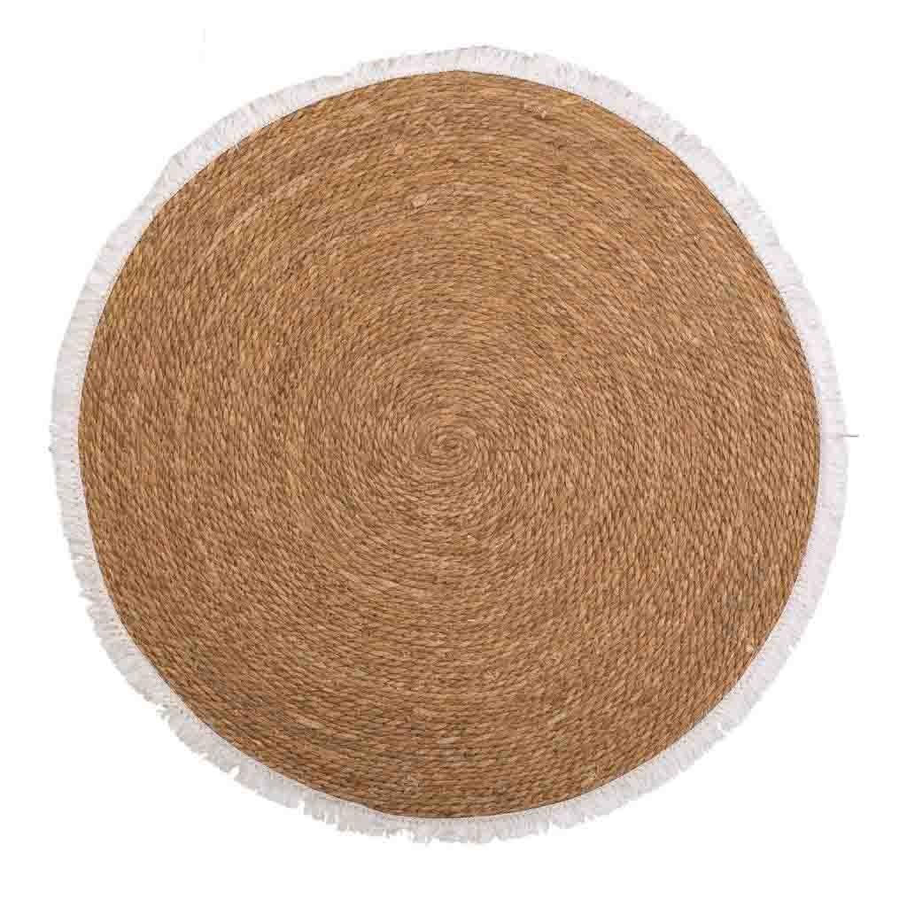 WANDERLUST DECO Alfombra Fibra Natural Tejido artesanal Marrón d100x1