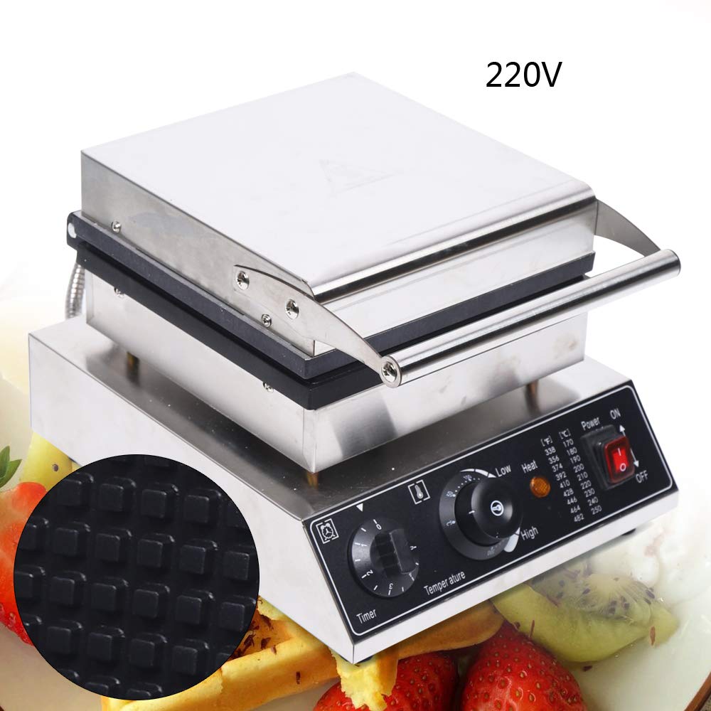 Gofrownica, 1750 W, 220 V, elektryczna gofrownica, prosta do 4 gofli, stal nierdzewna, 30 x 36 x 24,5 cm, 50-300 ℃