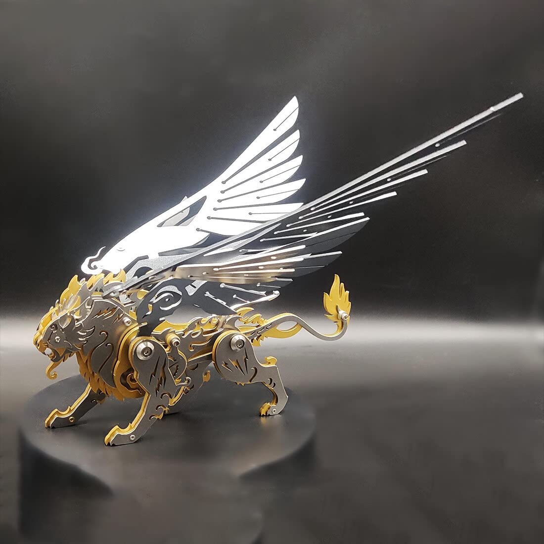 JEBU Kit de modèle 3D en métal pour adultes, puzzle 3D en métal à faire soi-même, modèle de tigre, 116 pièces, puzzle 3D à faire soi-même, casse-tête animal, décoration d'intérieur