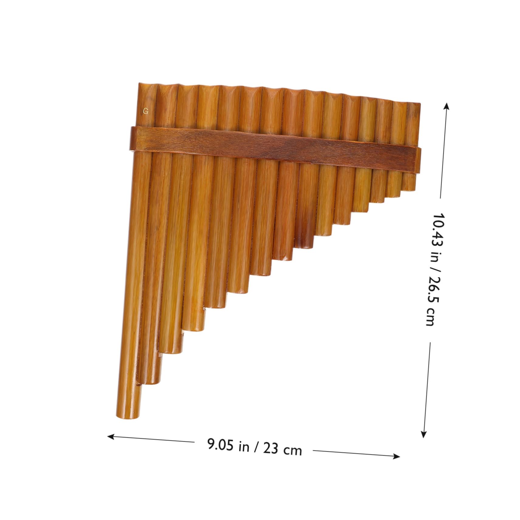 BESTonZON Flauto Di Pan Di Bambù 15 Canne in G, Strumento Musicale Didattico Portatile Per Principianti e Professionisti, Design Ergonomico Per Mano Destra, Adatto a Esibizioni e Pratica Scolastica