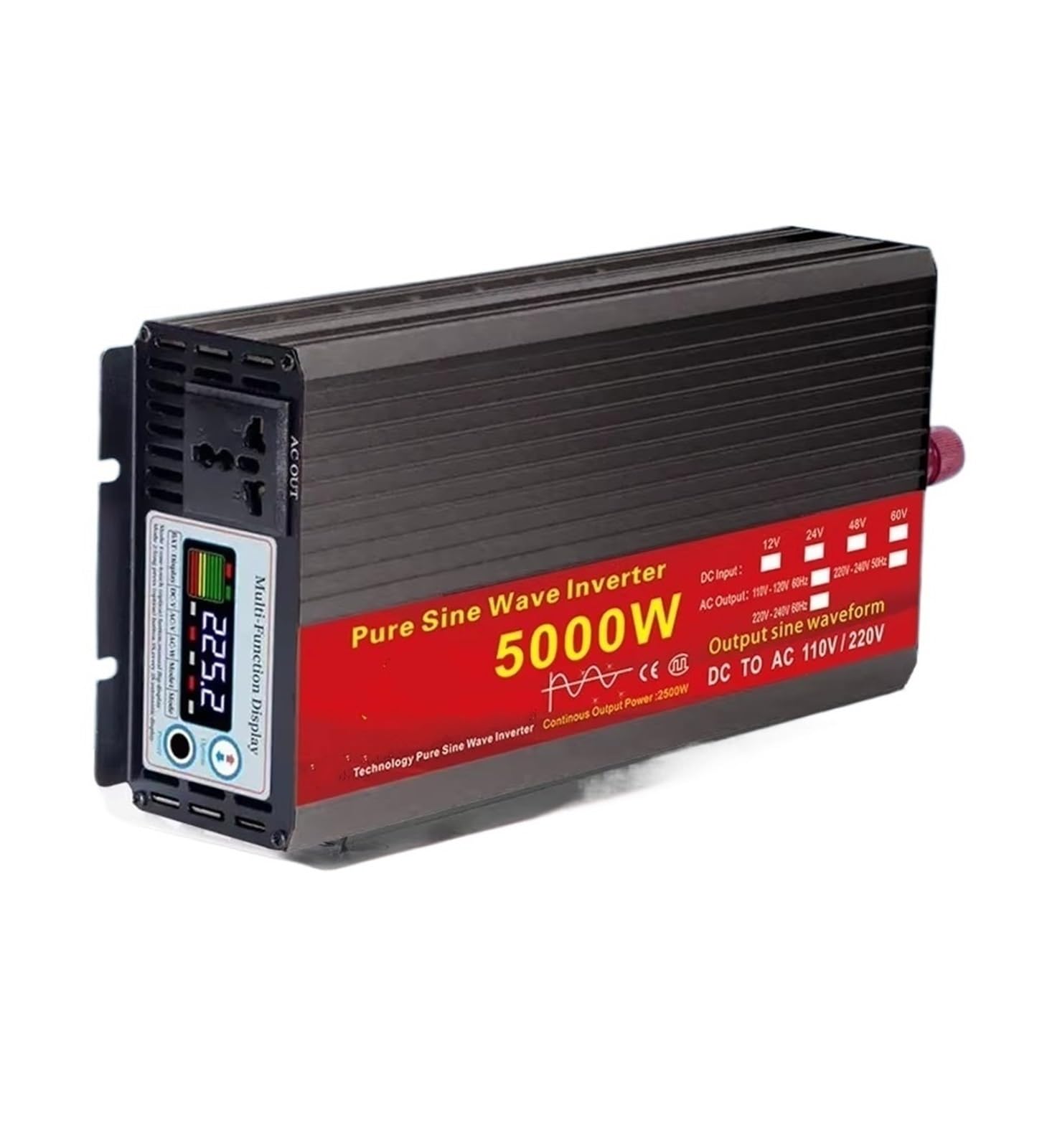 Inversor Inversor Solar De Onda Sinusoidal Pura CC 12V/24V CA 110V-120V 60HZ 2000W 3000W 4000W 5000W Transformador De Voltaje Convertidor Potencia(24v,5000W)