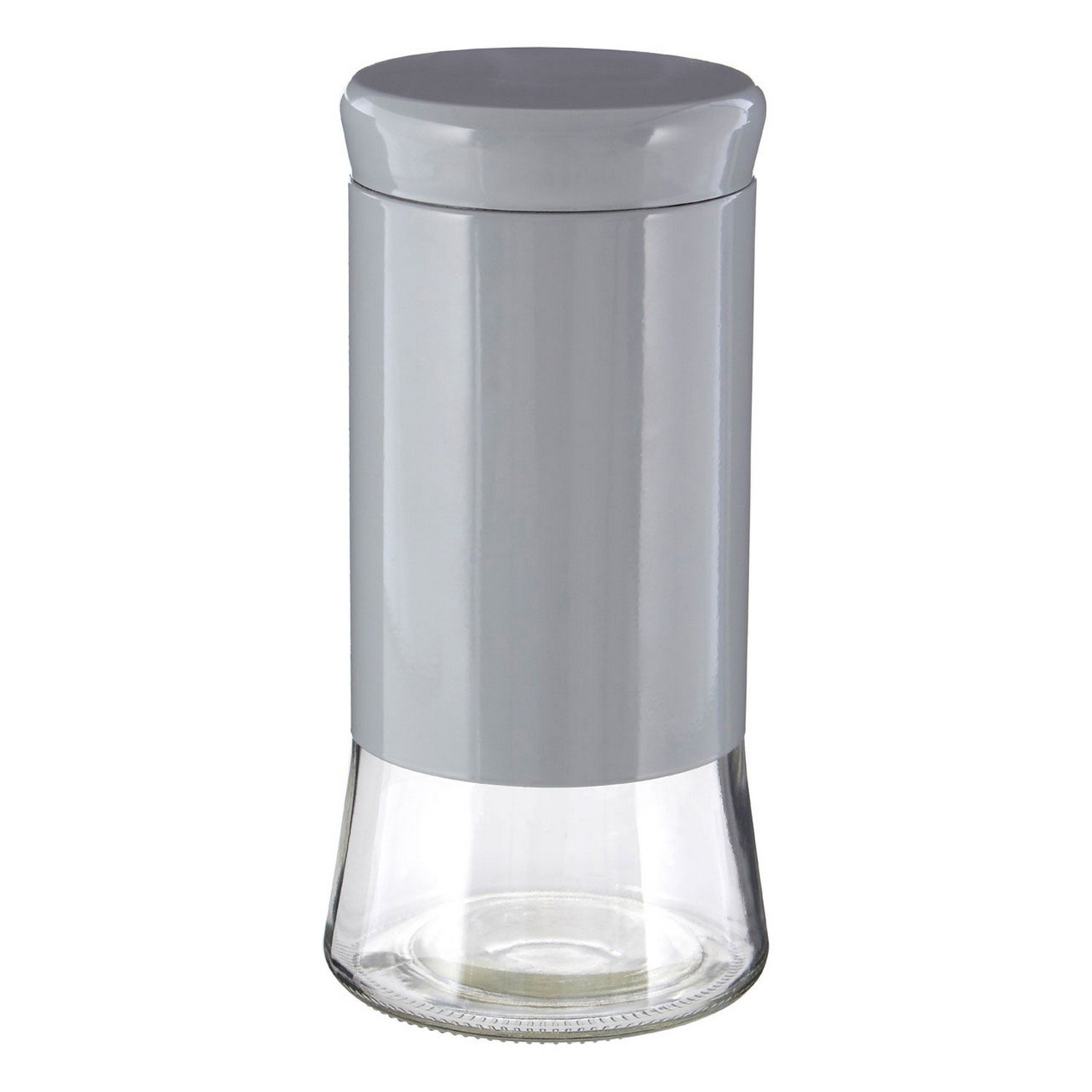 Orsina Grey Steel Wrap Glass Storage Jar1500Ml CapacityModern Design With Grey Steel LidKitchen Storage from B&Q