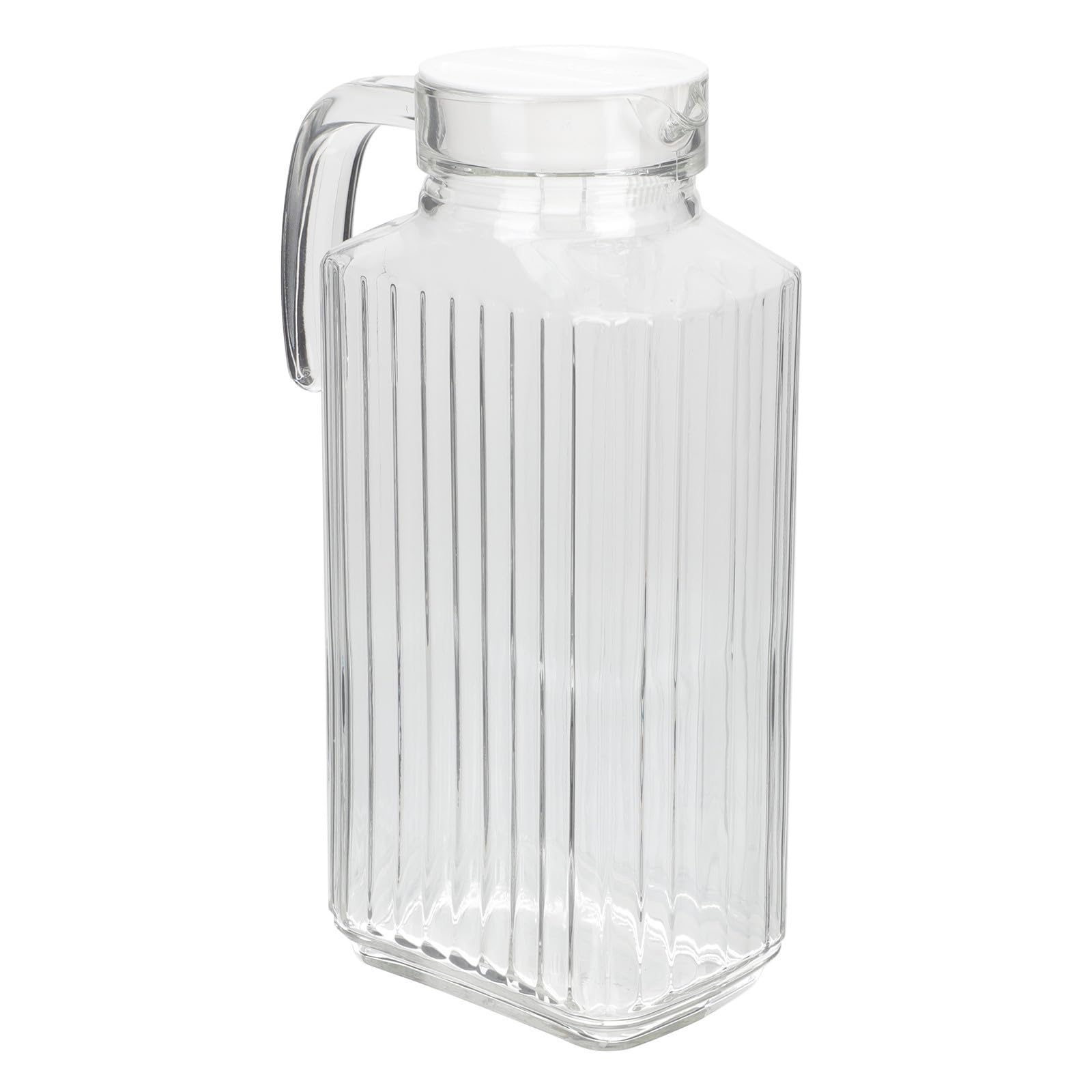 Luxshiny Jarra de Agua Fría de Vidrio Capacidad de 1.7l, Gran Recipiente para Bebidas y Agua, Adecuado para Hogar y Oficina