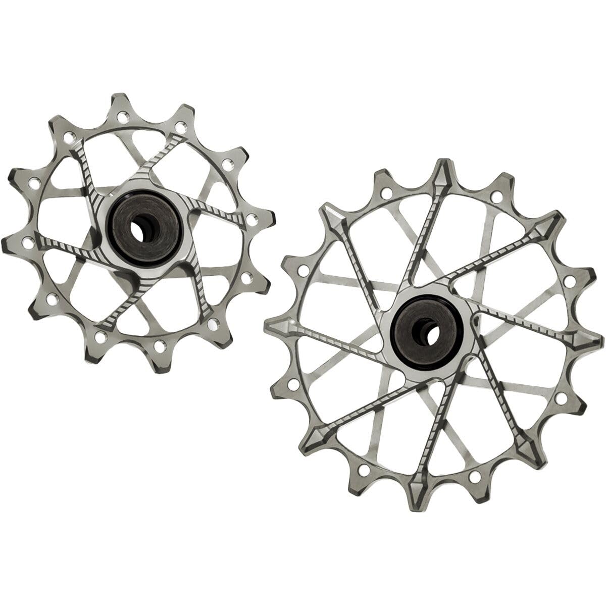 GARBARUK COPPIA PULEGGE PER CAMBI SRAM 11/12V - 21gr, COMBINAZIONI PULEGGE 12T/16T, Colore ARGENTO