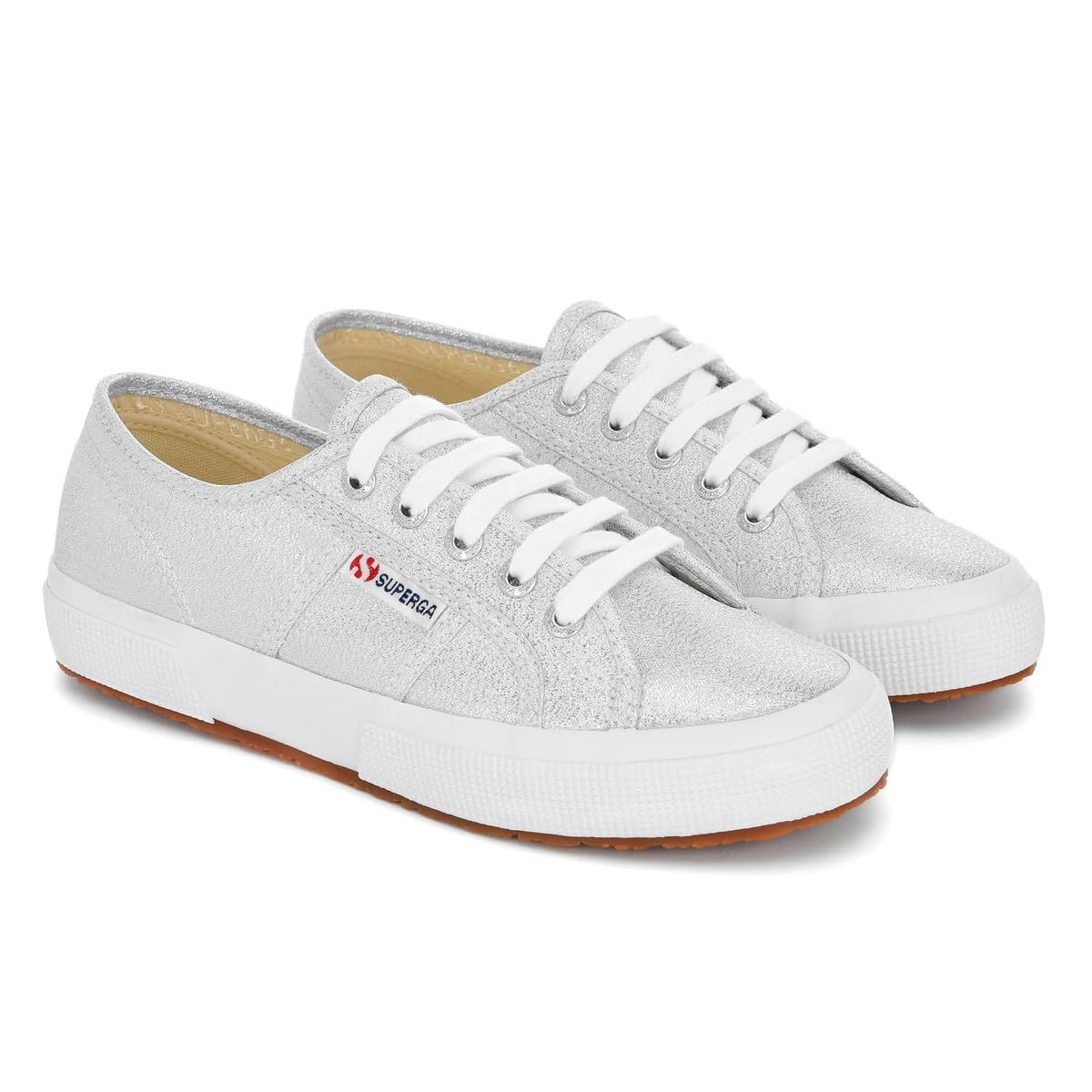 Superga Sneaker Textil – Silber Metallic-Look, Textil Obermaterial