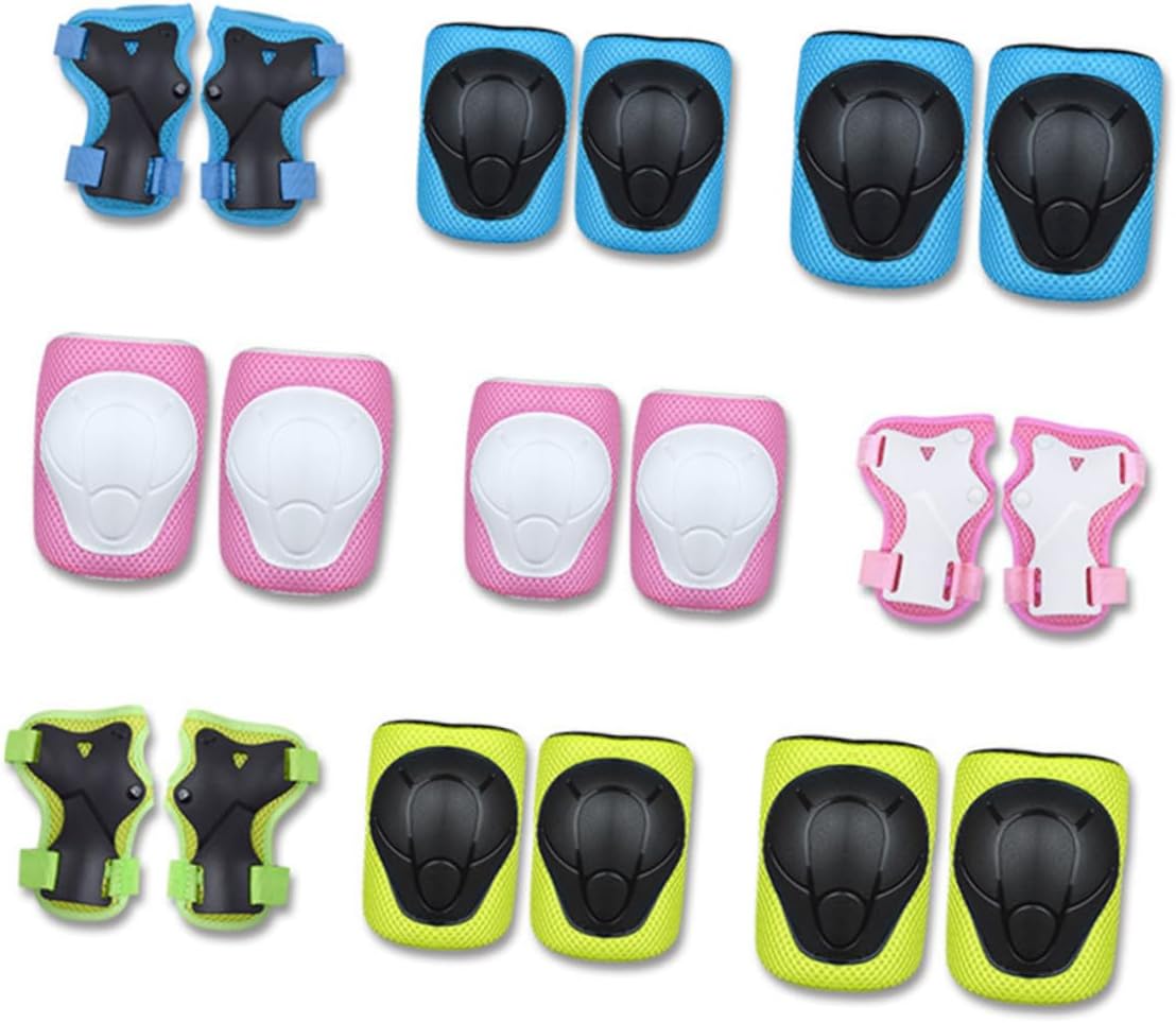 Yardwe 6pcs Boys and Girls Protective Gear Set Elbow Pads Knee Pads Hand Protection for Cycling Skateboarding and Outdoor Sports Pink s