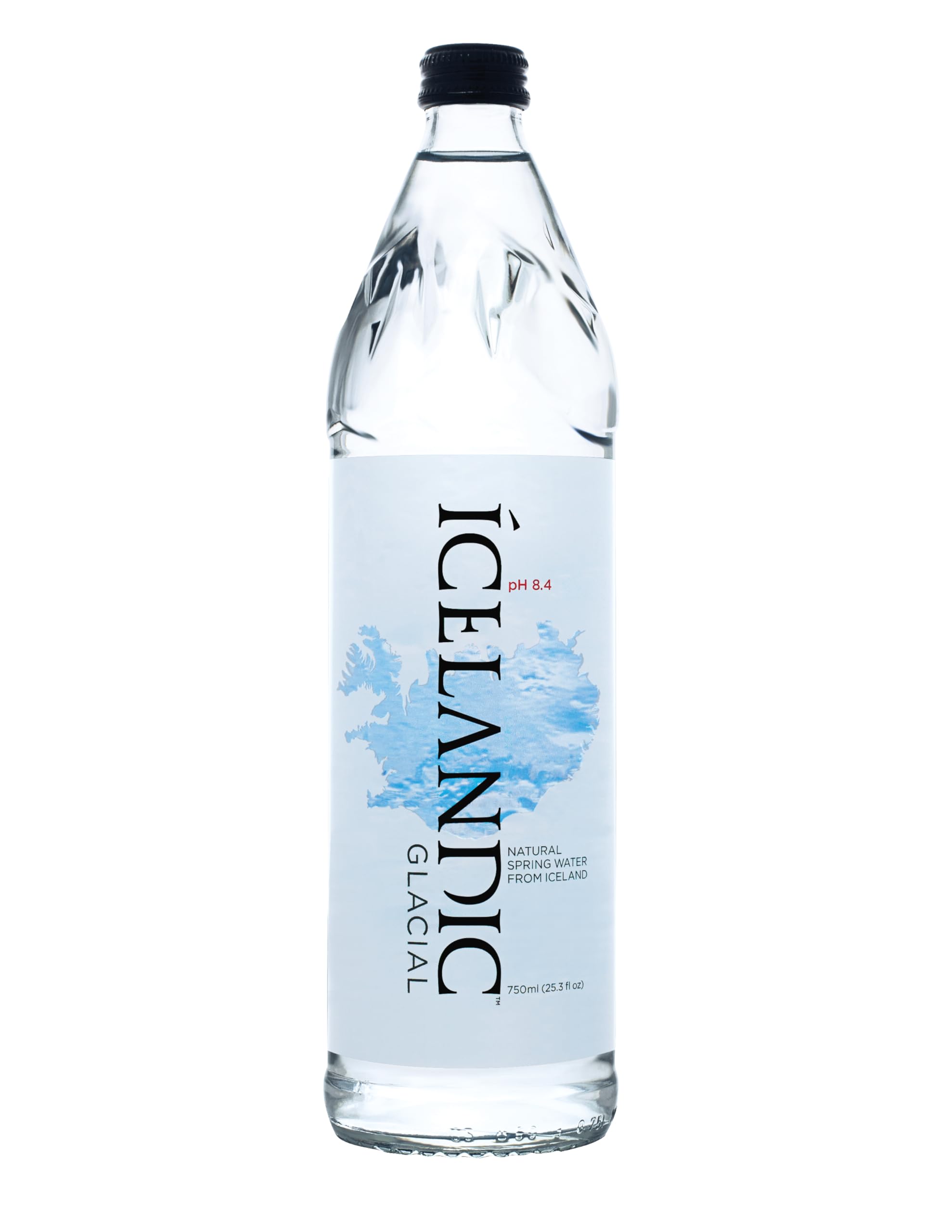 Icelandic Glacial Premium Still Water 12 x 750ml Glass Bottles – Alkaline/Low PH, Recycled Packaging, BPA Free, Carbon Neutral from Icelandic Spring. Low TDS and Mineral Content.