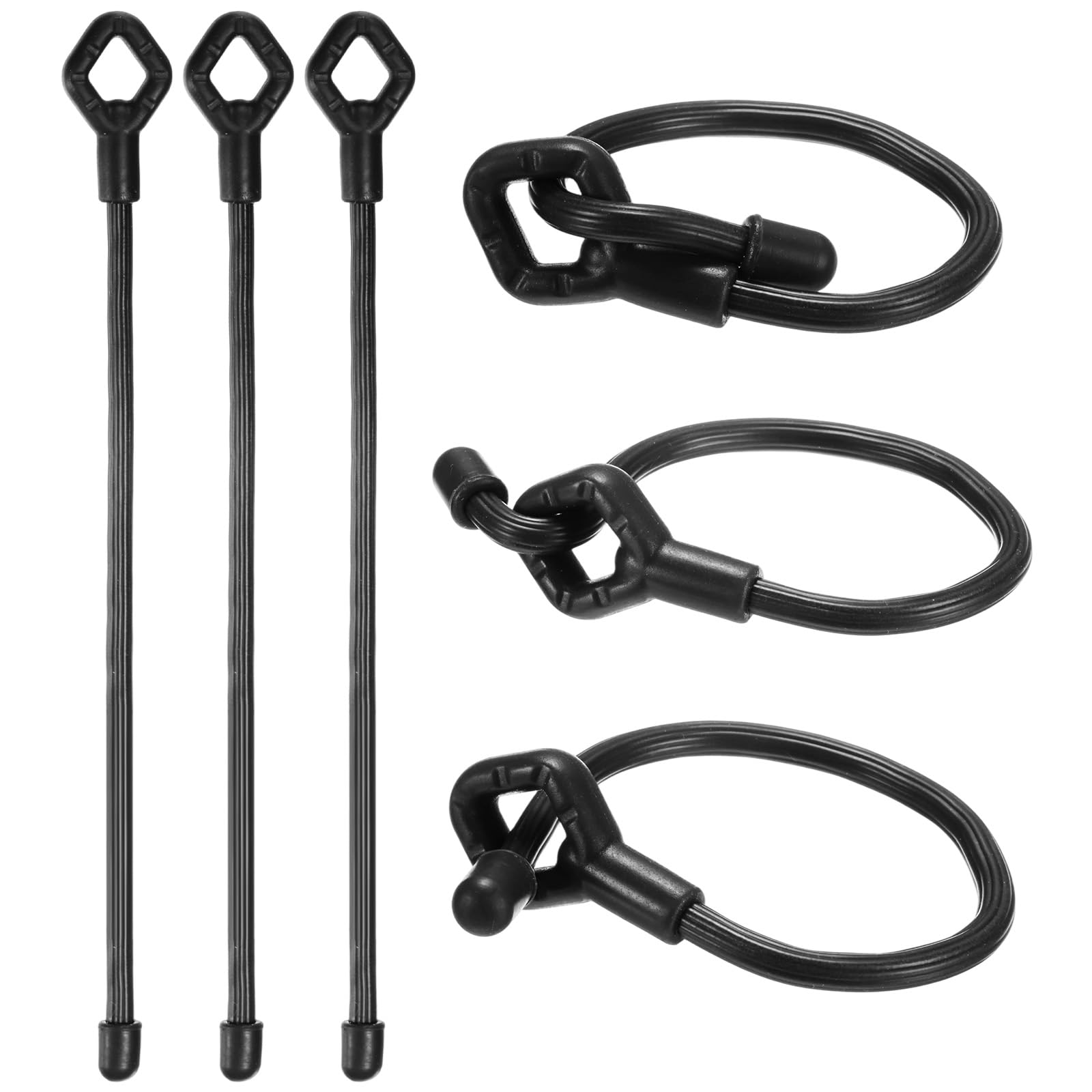 M METERXITY 6-Pack Adjustable Plant Ties, 8inch/20.32cm Silicone Flexible Multi-Function Sturdy Garden Twist Tie for Plant Support/Tree/Shrub/Vine, Reusable Support Twine [Black]