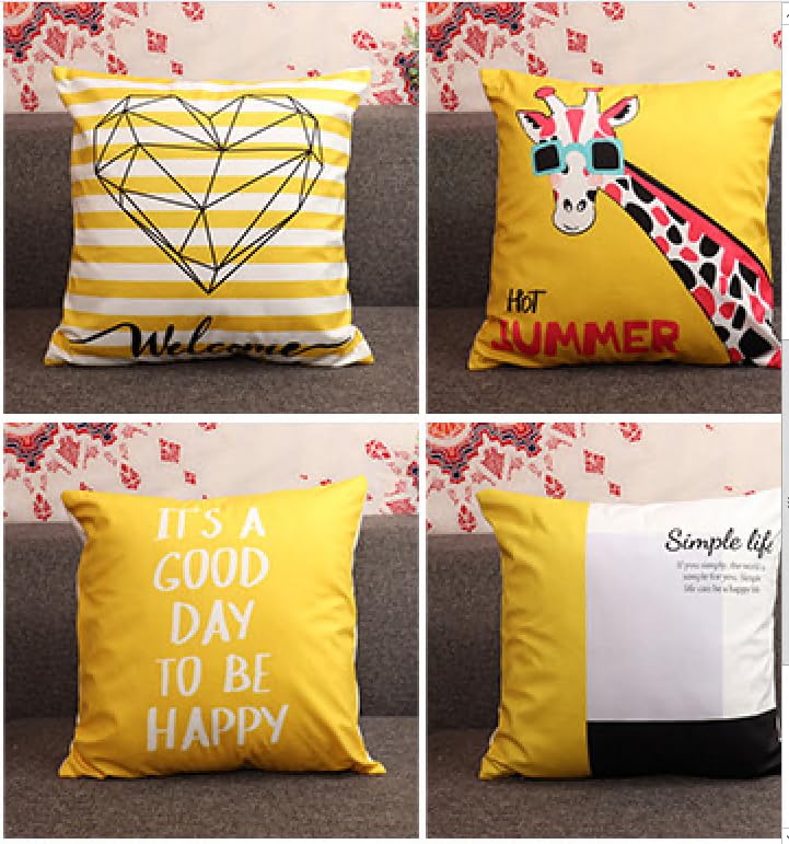 Single Side Fine Plush Super Soft Pillow Cover, Headboard Pillow Cover, Sofa Cushion, Size 45x45cm, 4 Sets (No Pillow Core), Indoor, Suitable for Bedroom, Living Room, Sofa, Bed, Chair, Car, etc.（三）