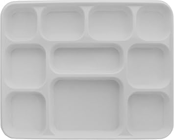 10 Compartment White Disposable Party Thali Plates (100 Pack)