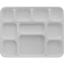 10 Compartment White Disposable Party Thali Plates 50 Pack