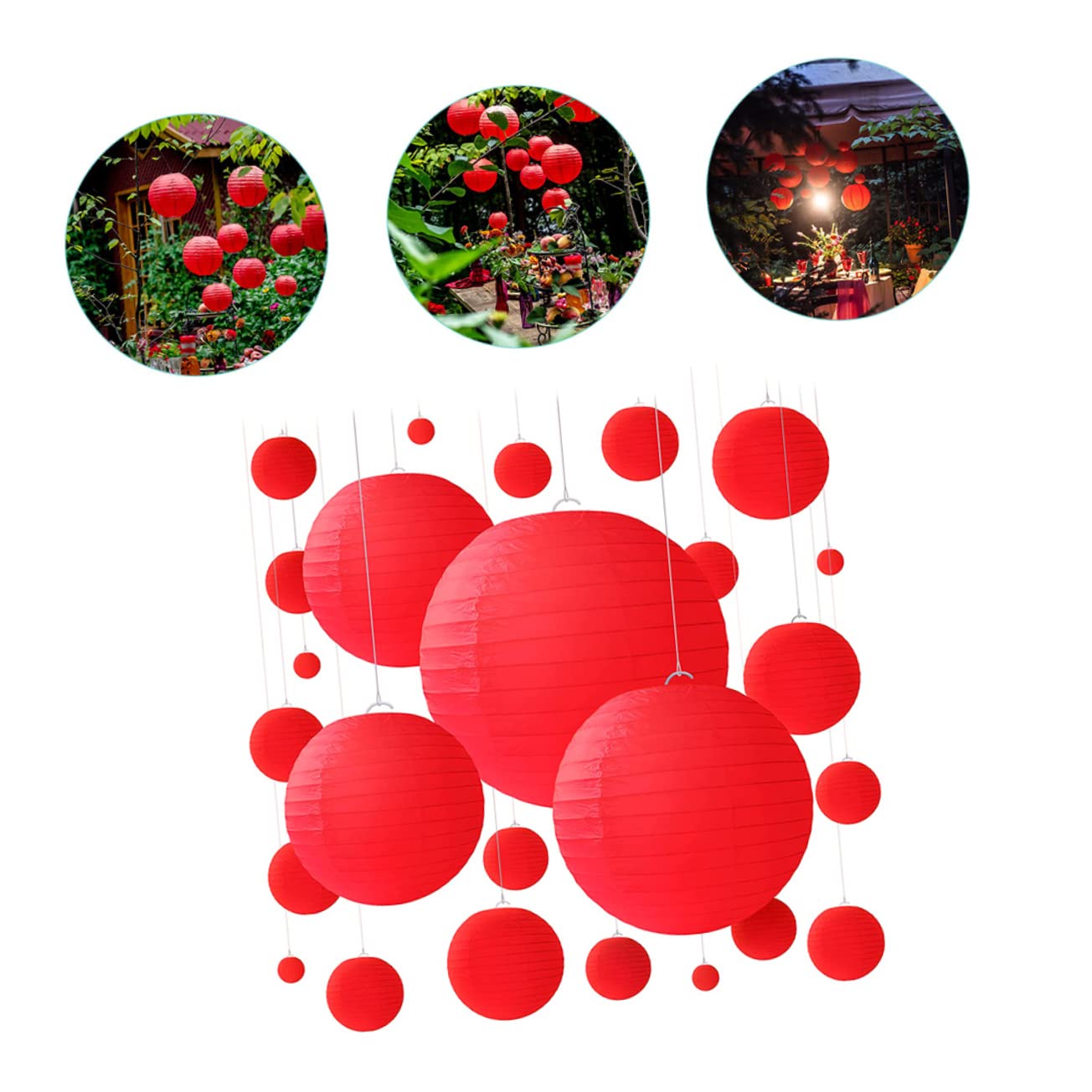 NUOBESTY 25pezzi Lanterne Carta Cinesi Sospese Decorazioni Per Matrimoni Compleanni Festival Esterni Da Appendere Ad Alberi Soffitti Finestre