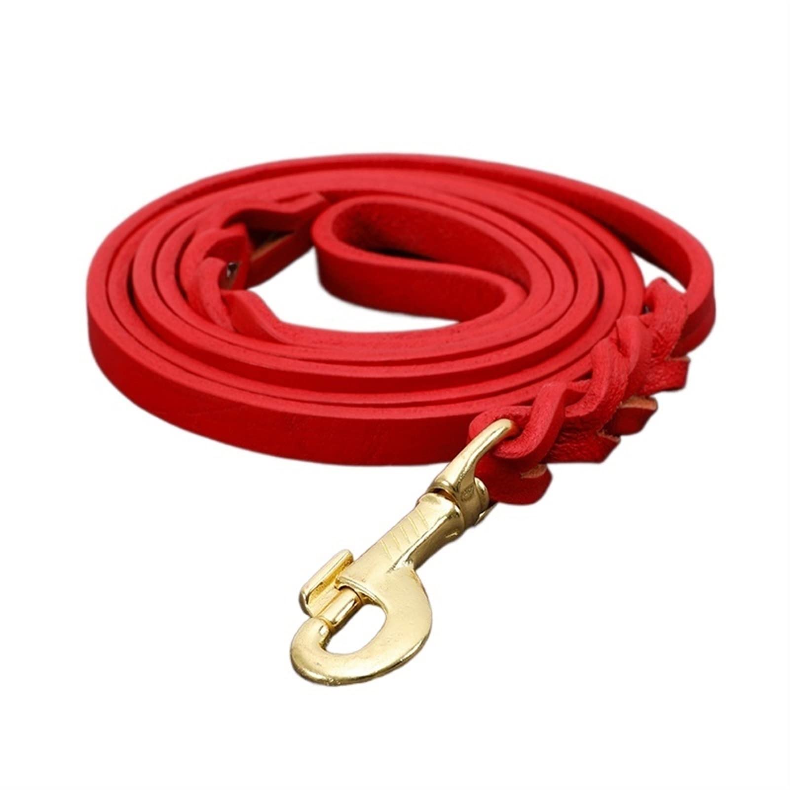 Skórzana smycz dla dużego psa Smycz do treningu chodzenia Pleciona lina trakcyjna z prawdziwej skóry Miedziany haczyk Dla owczarka niemieckiego Labrador (Kolor: 1, Rozmiar: 1 2 cm X 180 cm) (3 1 2 c