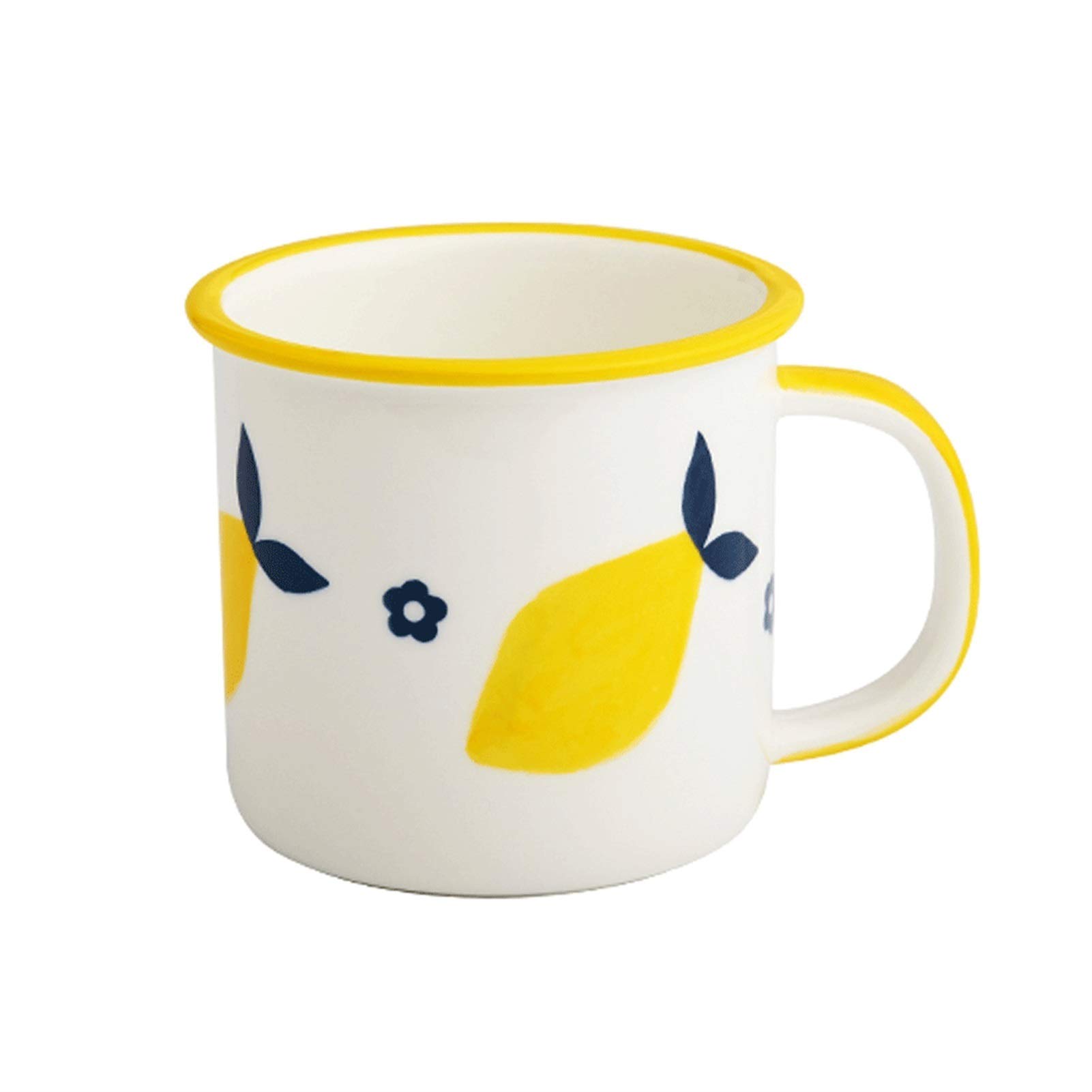 Kaffeetasse Obst Kreative Nachahmung Emaille Tasse Persönlicher Haushalt Milch Kaffee Keramik Tasse Wasserbecher für Zuhause Büro (gelb)