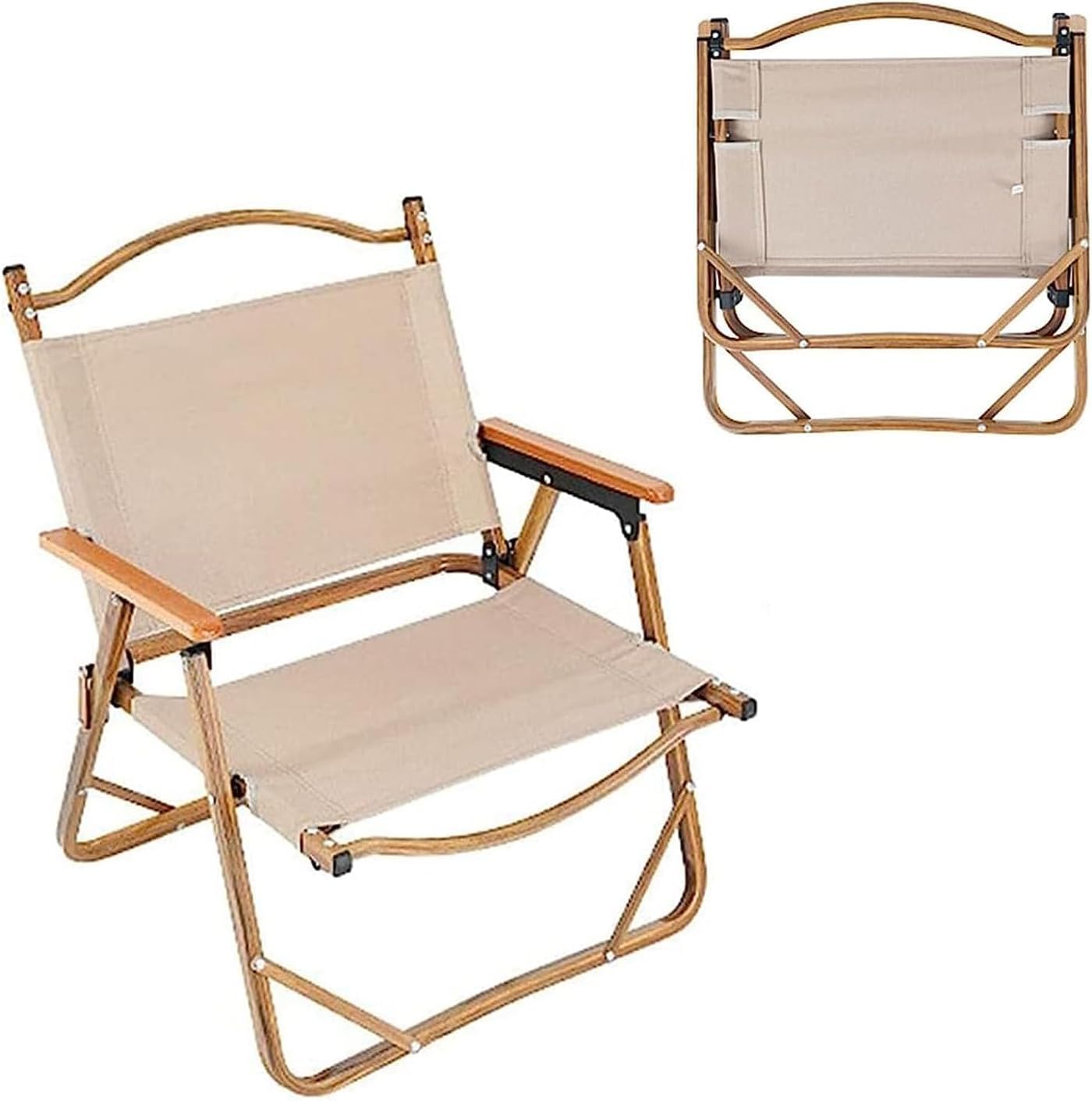 TAPIT Portable Folding Camping Chair with Carrying Bag Ultralight Foldable Camping Beach Chairs Folding Lawn Chairs for Outdoor Camping Travel Picnic Travel Hiking (X06-Beige Small Size)