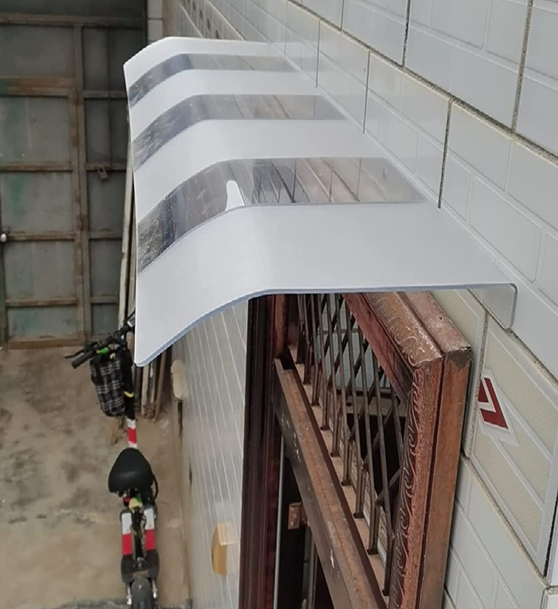 Markiza ogrodowa, poliwęglanowa markiza okienna i drzwi na zewnątrz zadaszenie patio osłona przeciwsłoneczna deszcz śnieg ochrona 40 * 120 cm/50 * 100 cm przezroczysty baldachim przeciwdeszczowy (kolor: Se
