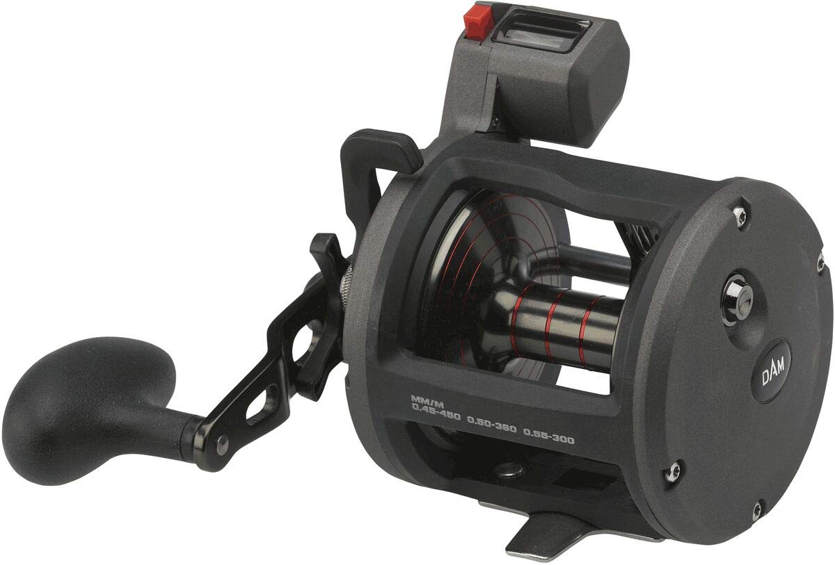 Dam Quick 4 SD - Multirolle, Zwei Größen, Linkshand-Modelle mit und ohne Linecounter in Meter, Bremskraft 8kg, Übersetzung 5.3:1 BZW. 4.5:1 (30 LHLWLC)