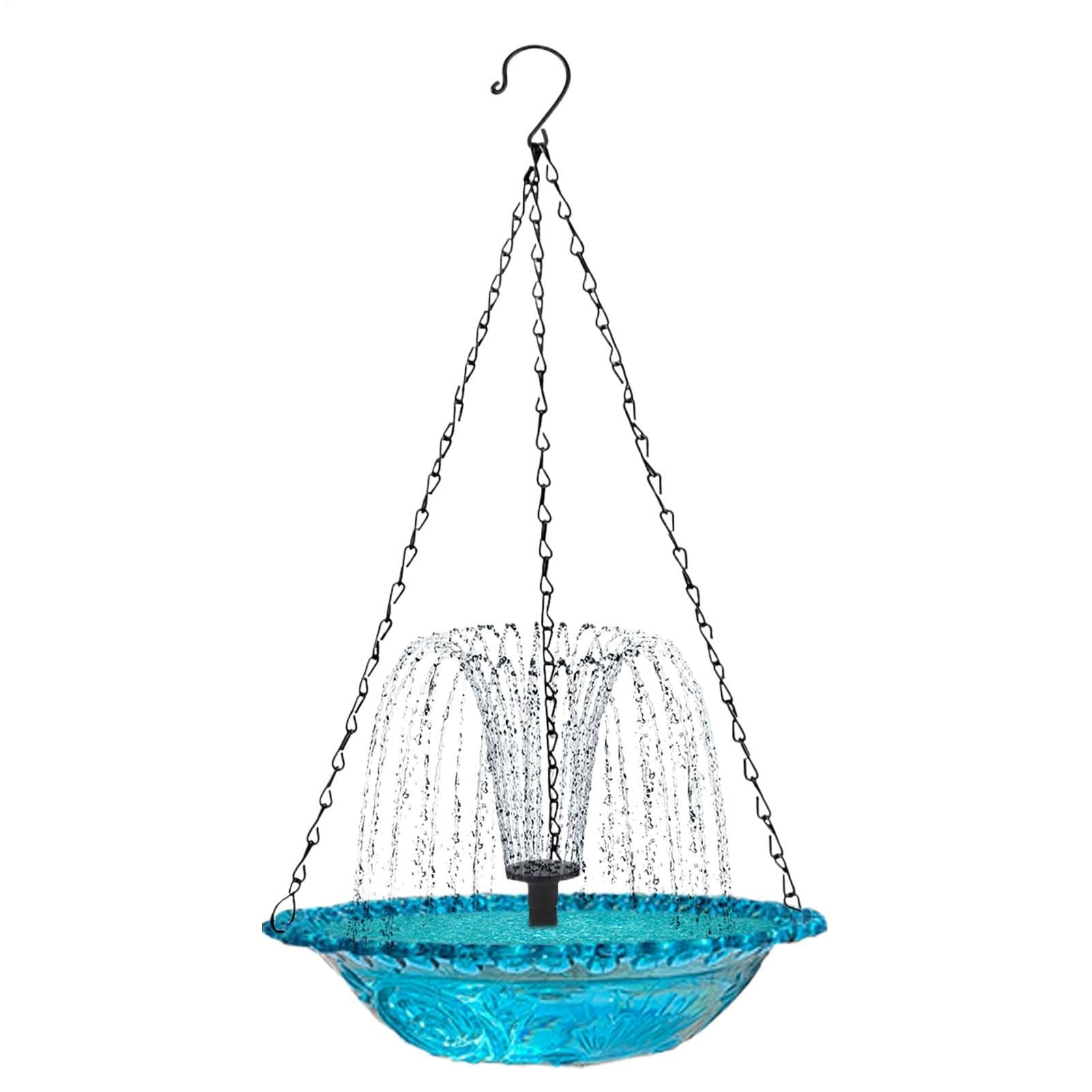 Genérico Baño para pájaros para exterior | Fuente Solar colgante para pájaros, cuenco, fuente de agua para exteriores, jardín, Patio, decoración de césped