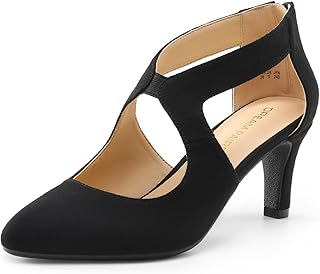 Women's Pumps Closed Pointed Toe Kitten Heels Elegant Party Wedding Dres...
