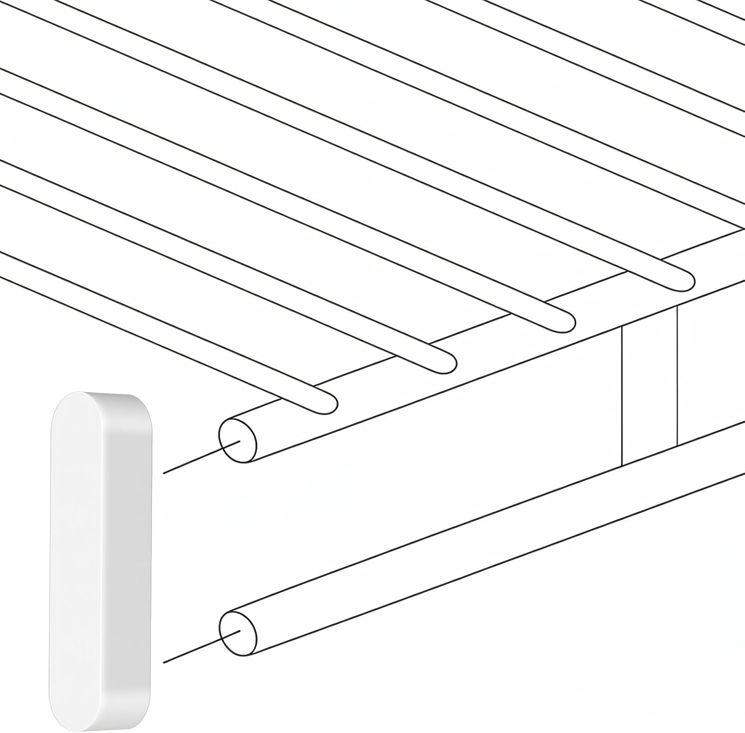 4 Piece Plastic Wire Shelf End Cap Plastic Rod Spacer Caps White Closet Rod End Caps Closet System Parts Accessories Shelf Covers for Wire Shelves