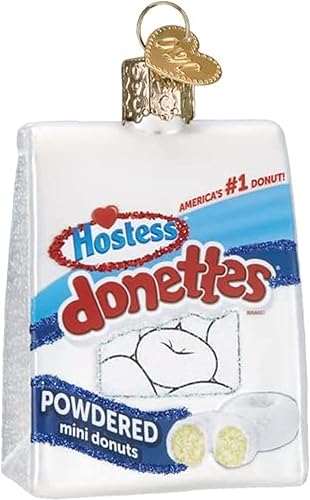 Old World Christmas Adorno de cristal soplado de Hostess Donettes para árbol de Navidad