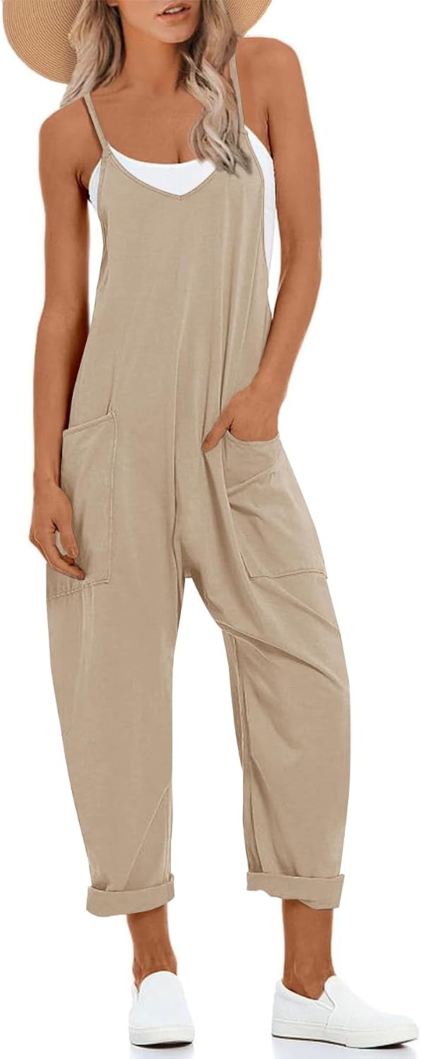 Muchpow Jumpsuits for Women Casual Summer Outfits Jumpers Adjustable Strap Rompers Beach Vacation Trendy Harem Overalls 2026