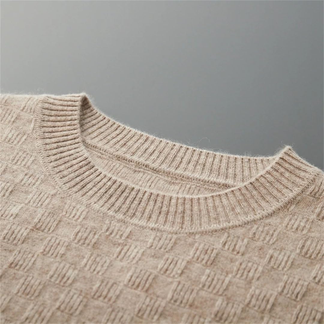 Vogrtcc Maglione Casual da Uomo in Cashmere Lavorato A Maglia A Maniche Lunghe