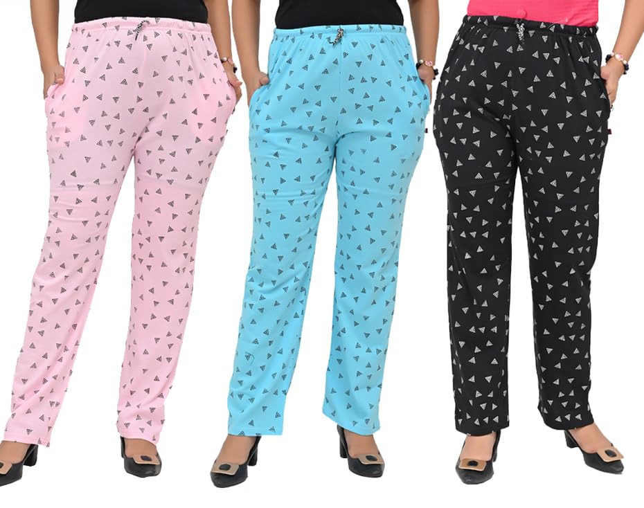 Women's Cotton Printed Pyjamas/Lower/Lounge Wear/Soft Cotton Pajama/Track Pant | Combo Pack of 3-picture-16