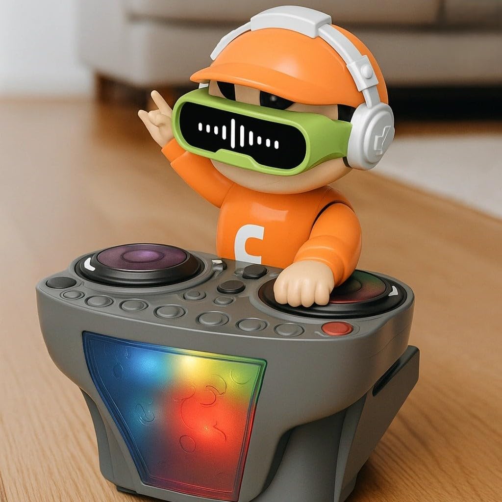 Goyal's DJ Robot Pig Toy for Kids - Musical Robot with LED Lights, Crawling Toys - Multicolor