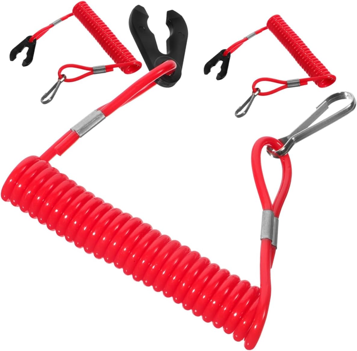 3pcs Safety Cord Boat Engine Lanyard Red Rope for Boat Emergency Shut Off