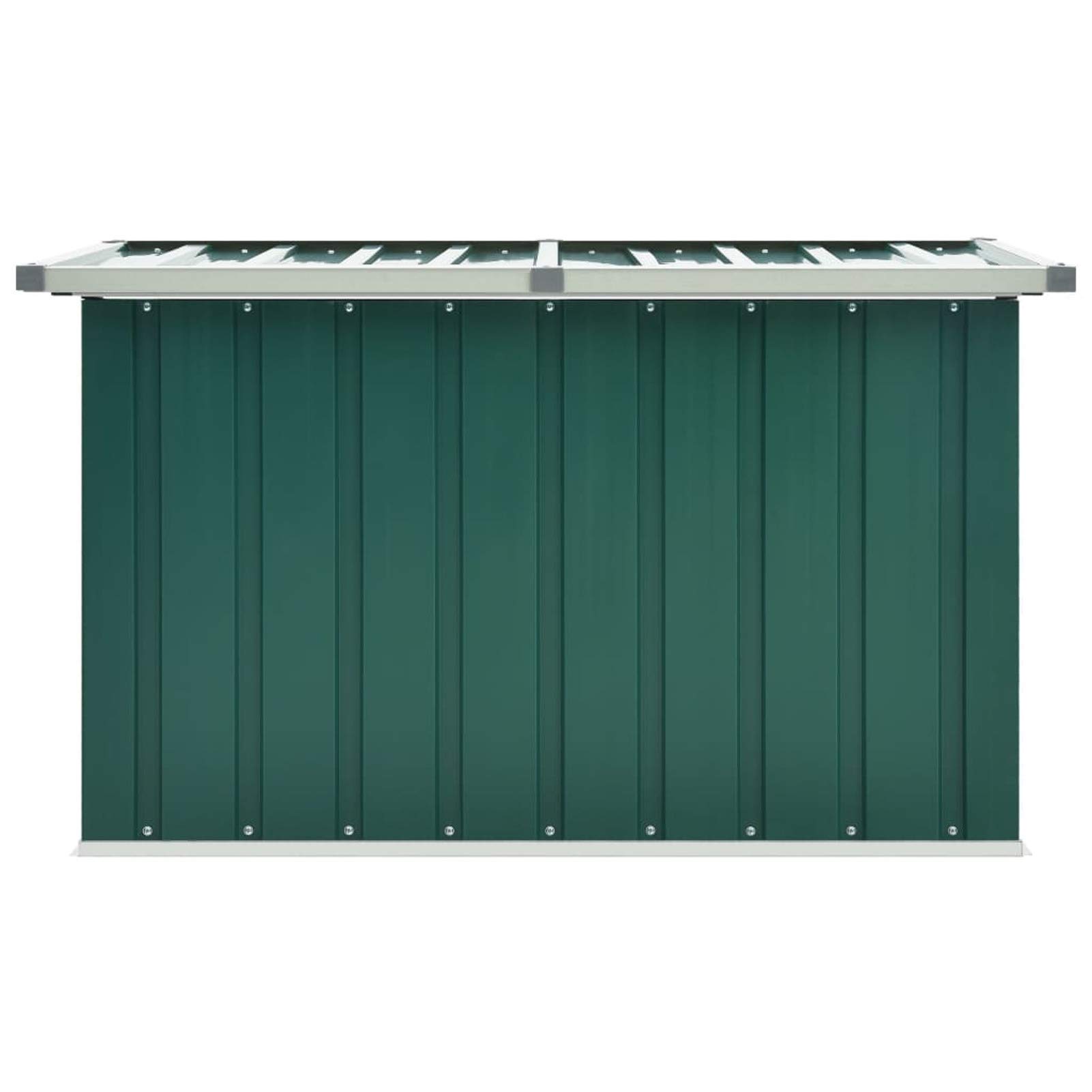 Festnight Gartenbox Wasserdicht Metall Auflagenbox Garten-Aufbewahrungsbox Große Kissen Werkzeugkasten Gartenbox Balkonschrank Gartentruhe Kissenbox Grün 109 x 67 x 65 cm