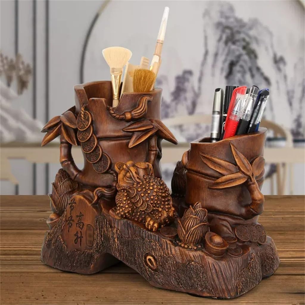 Décoration porte-stylos, boîte de rangement pour papeterie de bureau, porte-stylo décoratif chinois, seau, fournitures de bureau