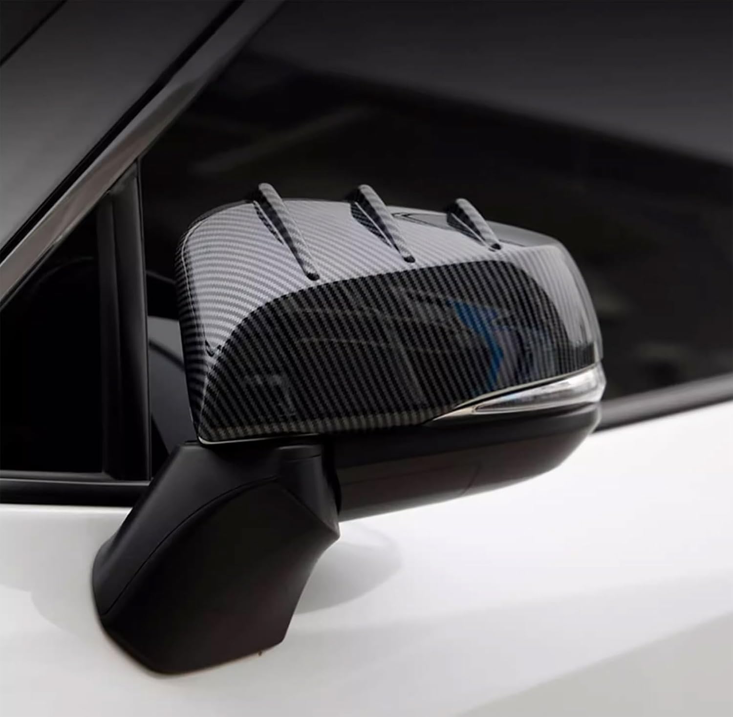 Side View Mirror Cap Cover Compatible With Toyota Corolla Cross 2026 2025-2022 Rear view Mirrors Trim Exterior Car Accessories ABS 2PCS(Carbon Fiber Style) With Turning Light