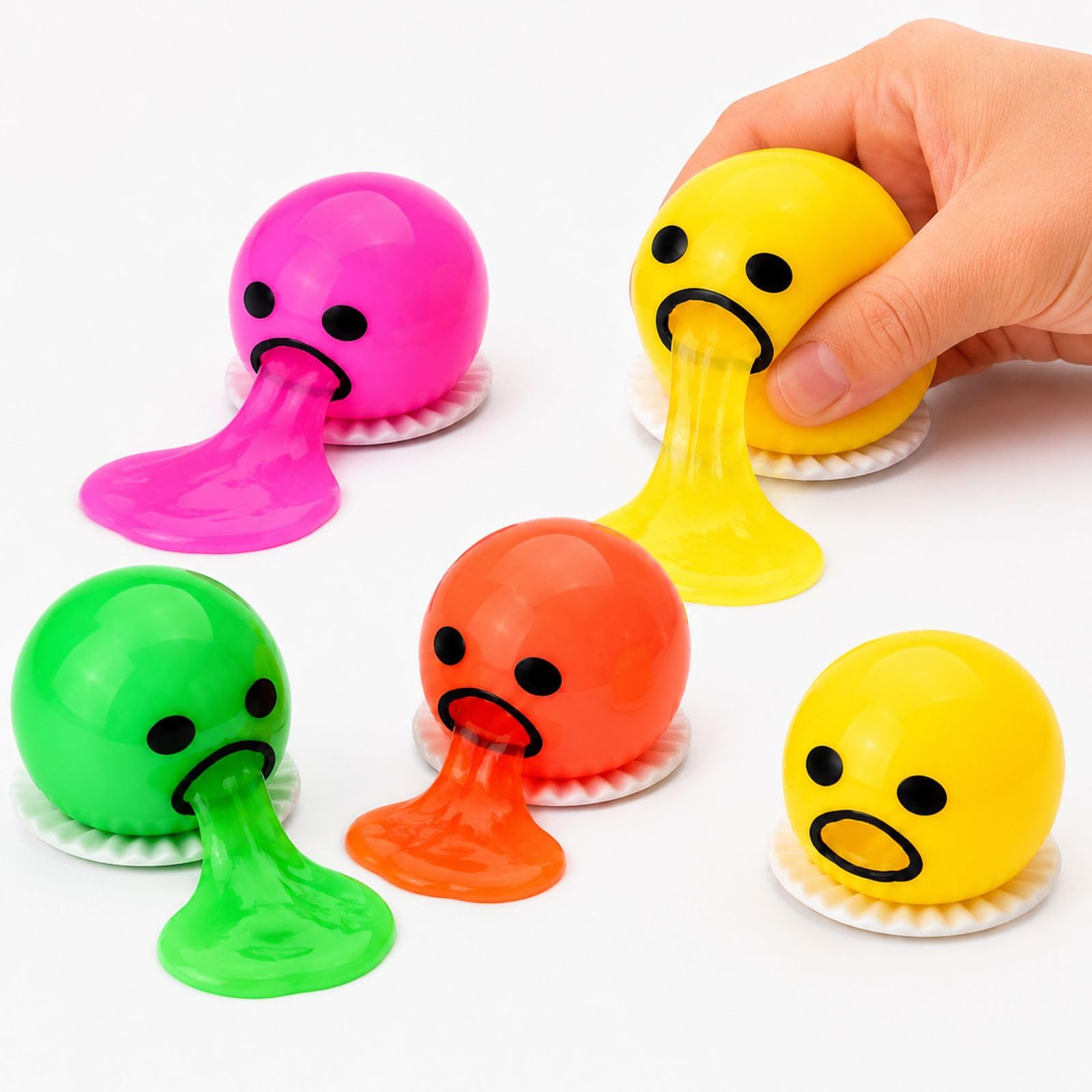 5PCS Puking Ball Egg Squeeze for Hand Use Funny
