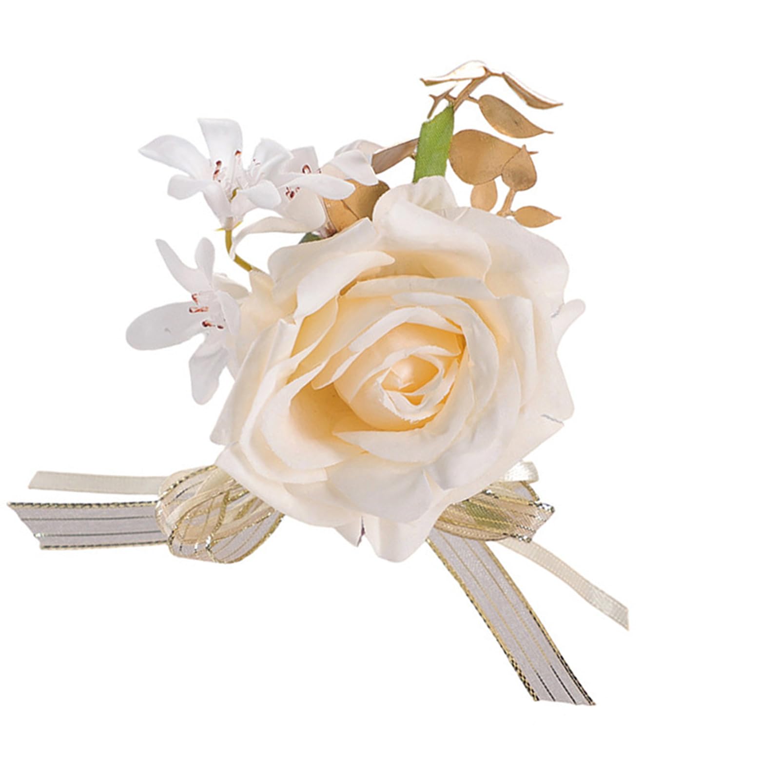 HDOYTXXM Golden Bridal Wrist Corsage Chest Flower for Wedding Bouquet Champagne Tone Bride Dressingup Accessory Wedding Wrist Corsage