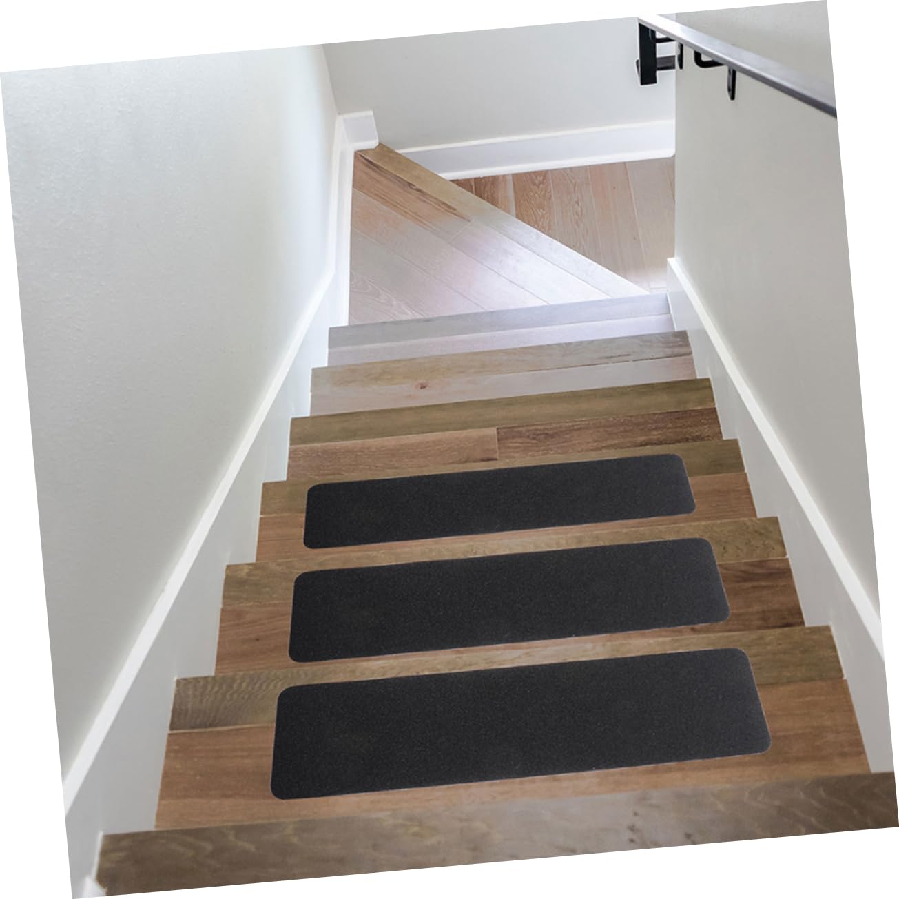 8 peldaños antideslizantes de PVC para escaleras, cinta antideslizante para escalones de interior y exterior, tiras de alfombra para mejorar la seguridad en escaleras, solución adhesiva antideslizante