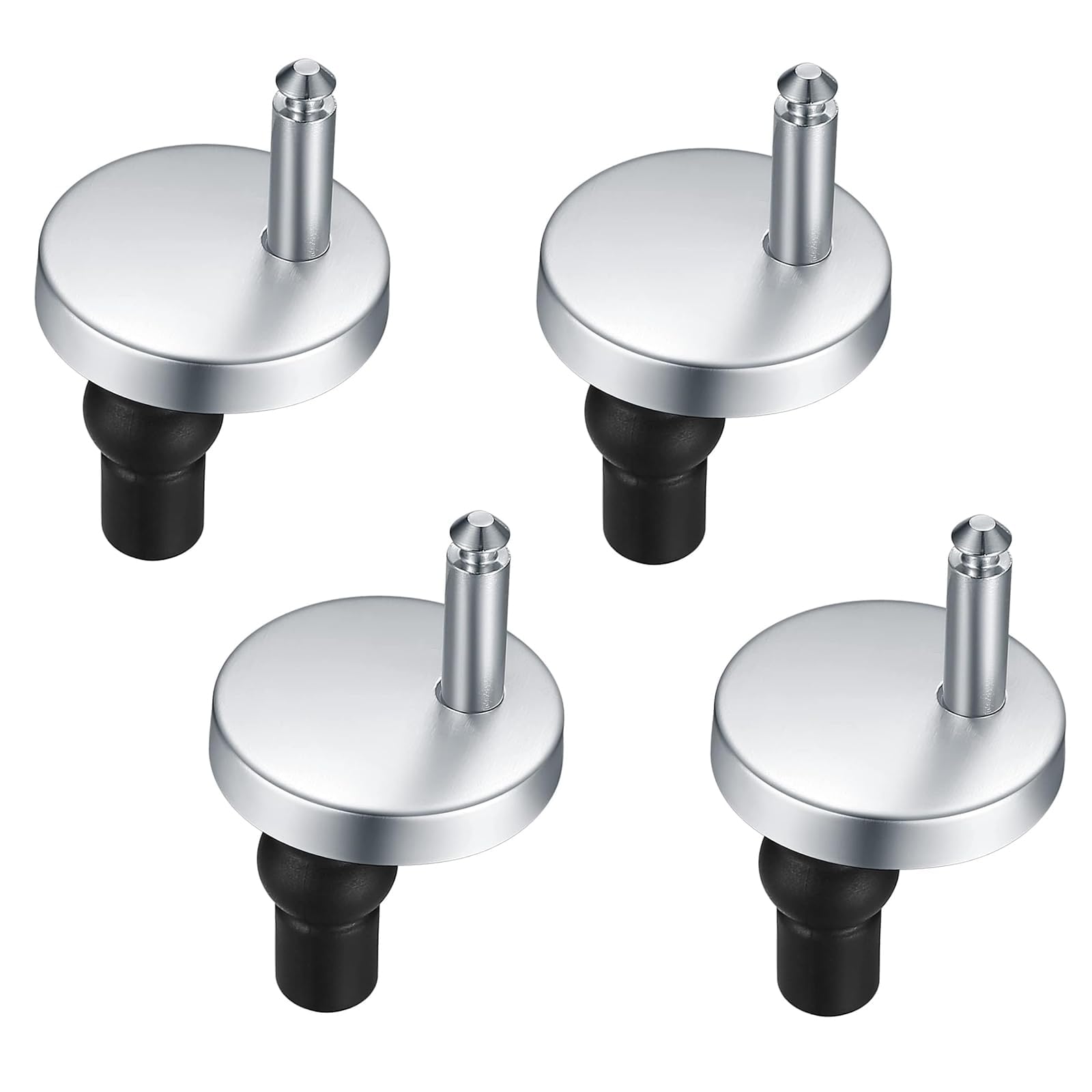 Quick Release Toilet Seat Fixings, Universal Toilet Seat Hinges Fittings with Spare Expanding Rubber Screws Nuts Bolts for WC Toilet Blind Holes, 4 Pack