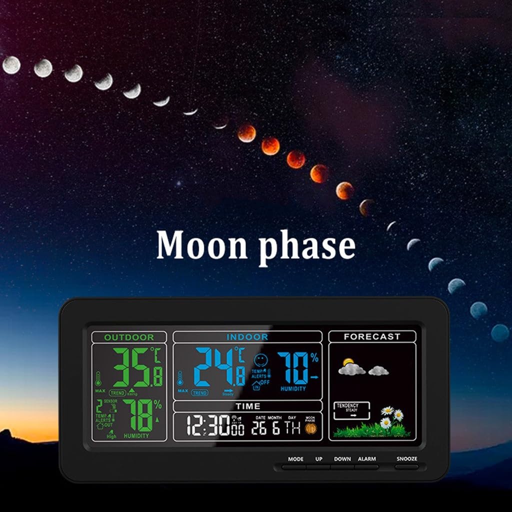 Weather Clock LED Electronic Alarm Multi-Function Weather Indoor Thermometer
