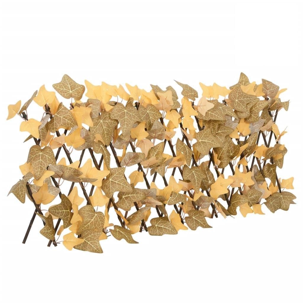 Treillis de feuille d'érable artificiel extensible en PVC et bois 5 pcs panneau clôture jardin terrasse balcon occultant pour séparation intimité et décoration extérieure