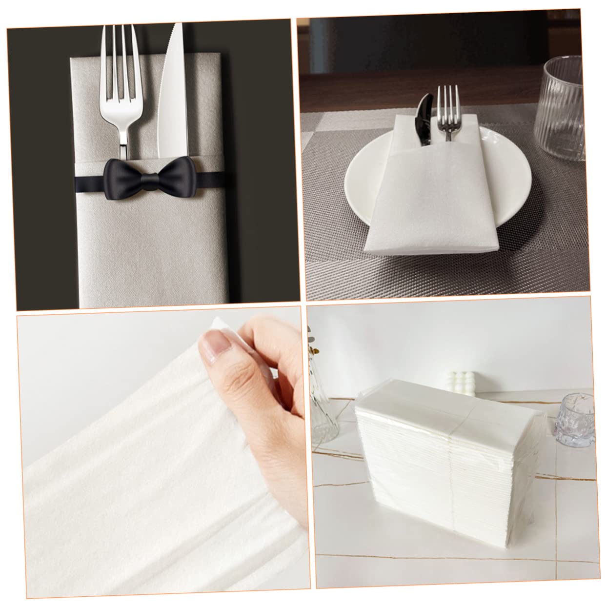 Servilletas para Invitados en Color Claro 50 Piezas de Pulpa de Madera