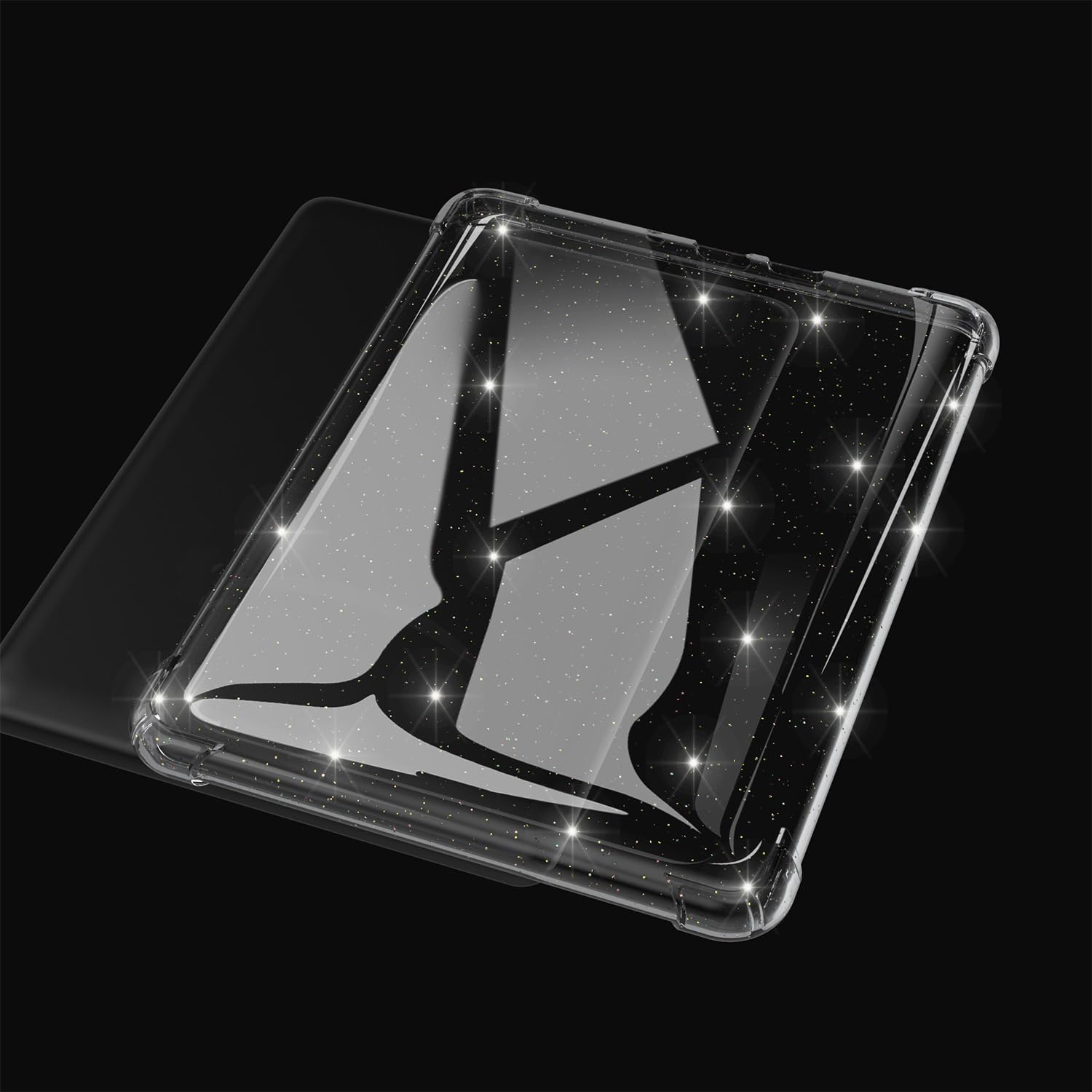 Transparente weiche TPU-Schutzhülle für Kindle Paperwhite 11. Generation 2021 Tablet mit 17,3 cm (6,8 Zoll), Fallschutz, stoßfest, transparent, leicht, schlanke Hülle (transparent-glitzernd)