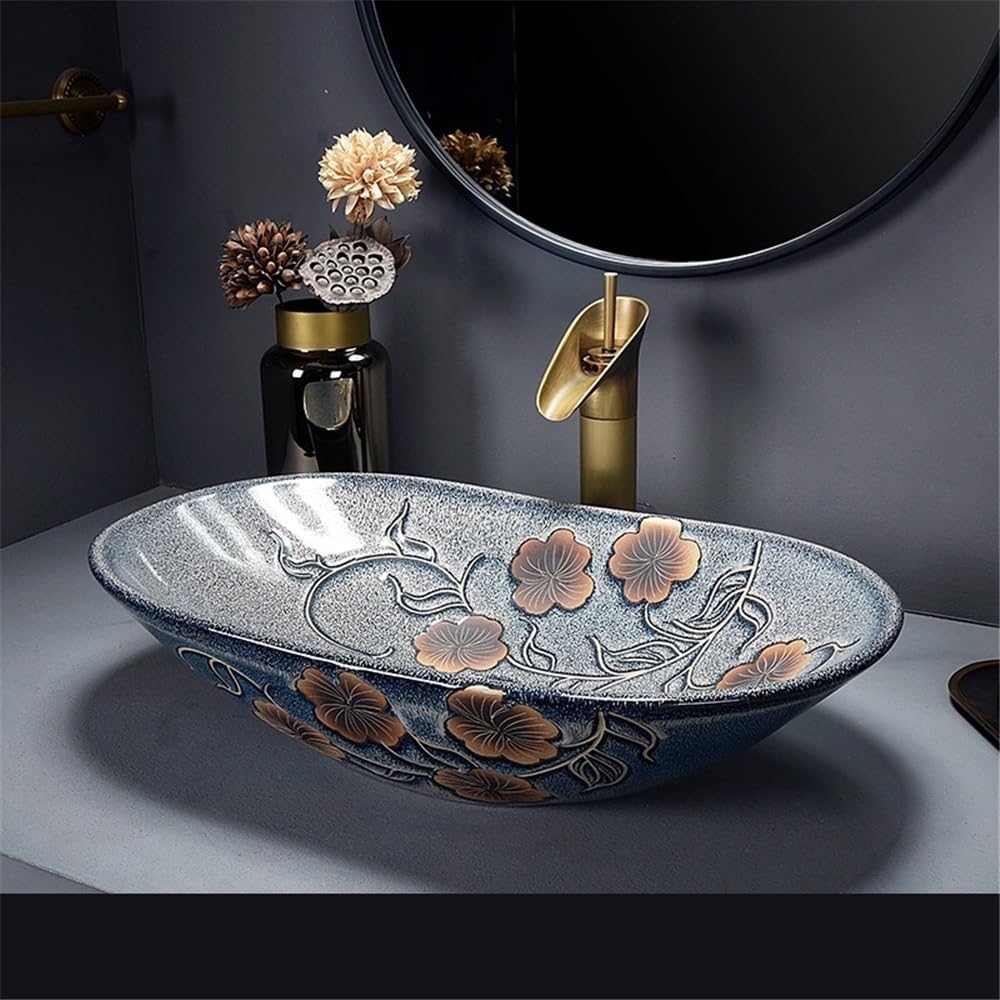 Umywalka Łazienkowa Nablatowa, Ceramiczna, Do Łazienki, Dekoracja Domu, Balkon, Umywalka Zewnętrzna, Umywalka Nablatowa