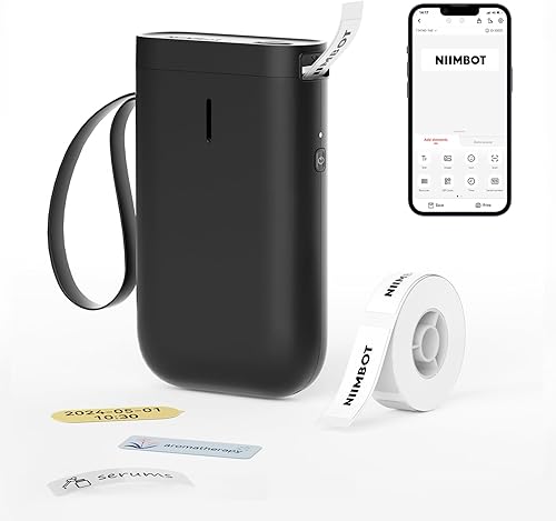 NIIMBOT Máquina etiquetadora D11 con cinta, impresora térmica portátil Bluetooth de etiquetas con conexión inalámbrica, etiquetadora recargable para