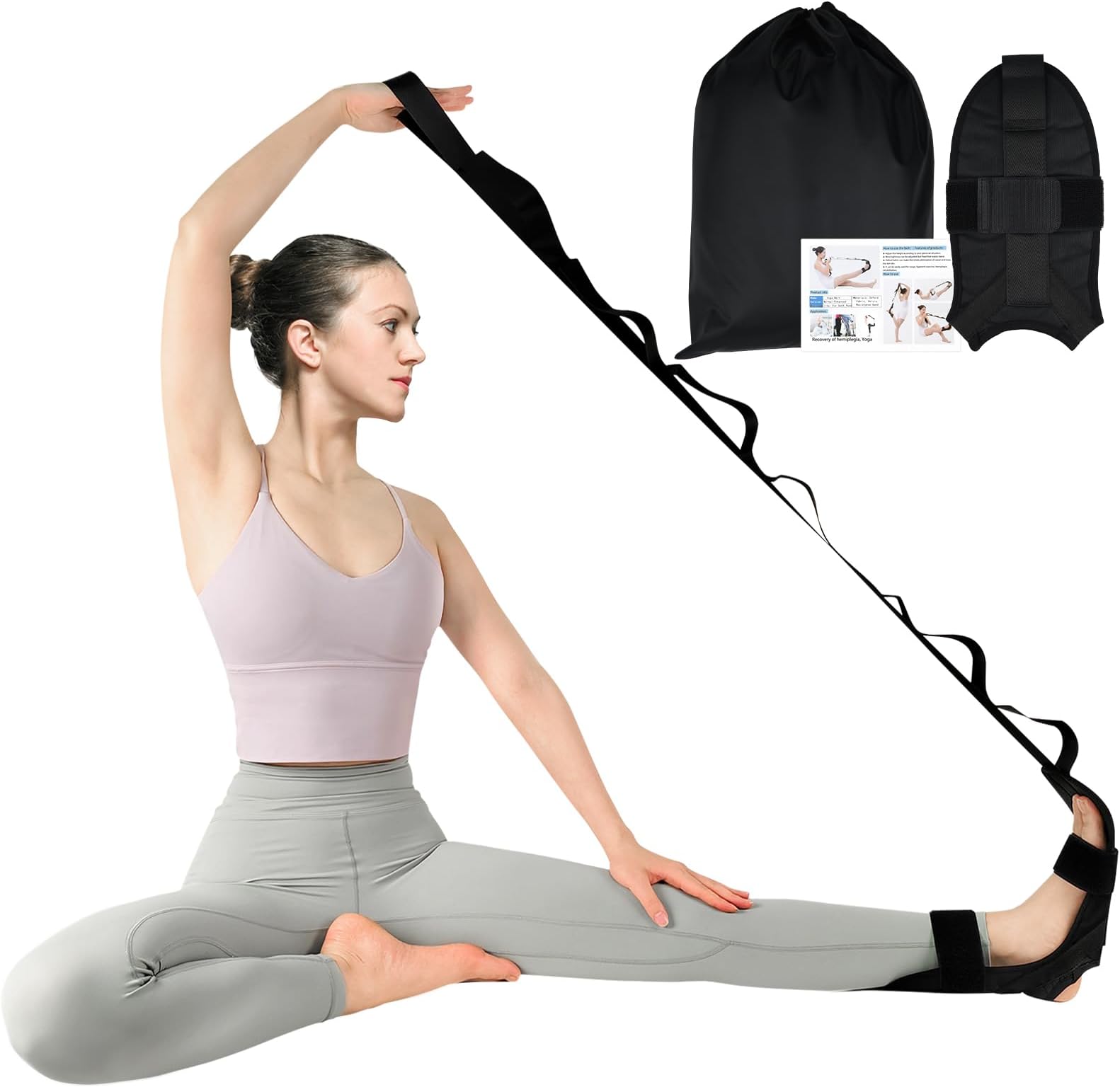 Yoga Stretching Strap,Peaken Flexstrap ​Leg Stretcher Strap with 7 Adjustable loops,Fascia Stretcher for Physical Therapy,Plantar Fasciitis Relief,Pilates,Dance,Gymnastics