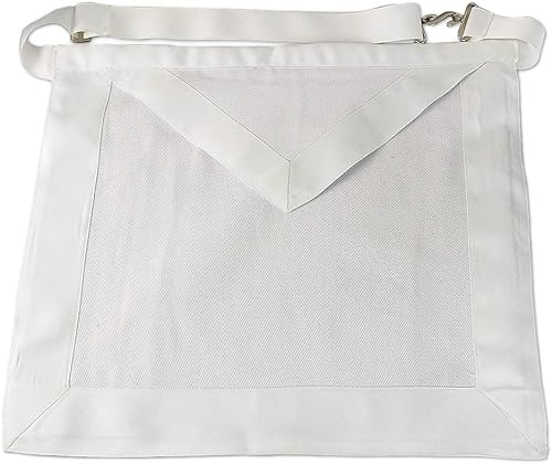 Aprendiz masónico blanco delantal textil regalo para masón, Blanco
